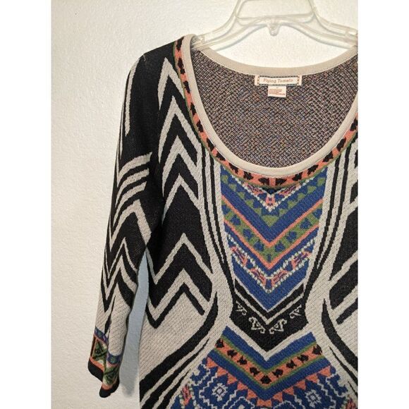 Flying Tomato Women's Three-Quarter Sleeve Geometric Printed Knit Dress Sz M - Picture 12 of 14